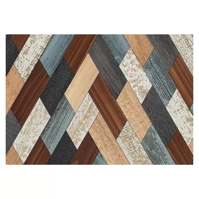 Armario de contadores madera Geométrico - Geométrico, 50 x 35 cm, Marrón - Vista superior
