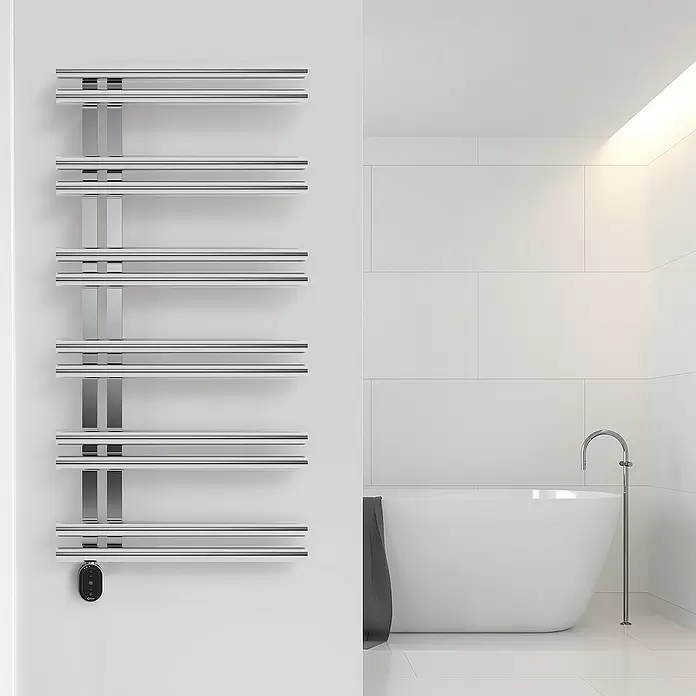 Rointe Radiador toallero eléctrico Torino Oval - An x Al: 50 x 100 cm, 300 W, Acero inoxidable - Foto ambiente