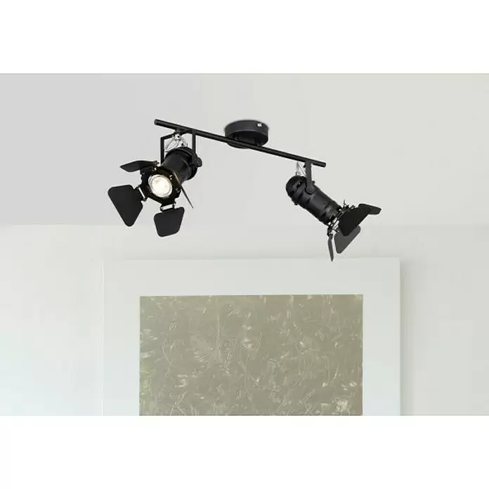 Globo Plafondspot Egon - 2 x 50 W, Zwart, l x b x h: 54 x 16 x 26,5 cm - Sfeeropname