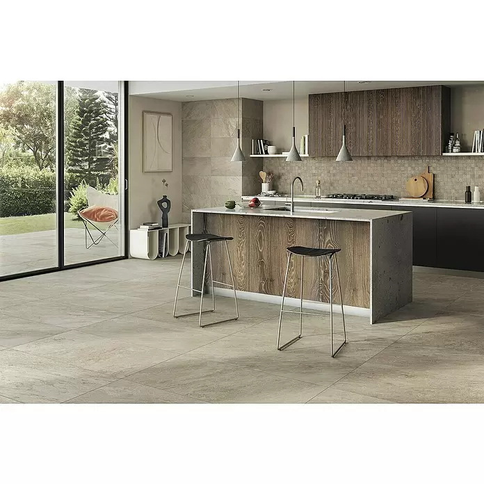 Atlas Concorde Feinsteinzeugfliese Regent Ivory - 60 x 120 cm, Beige/Braun, Matt - Stimmungsaufnahme