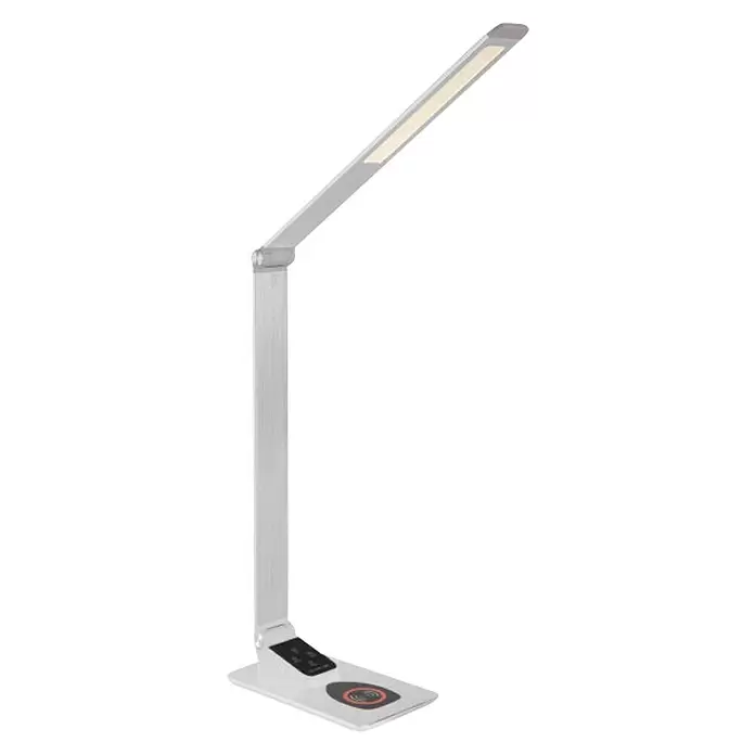 Globo LED-Tischleuchte Janine - 7 W, L x B x H: 66 x 12 x 81,5 cm, Silber, Kaltweiß - Diagonale Ansicht