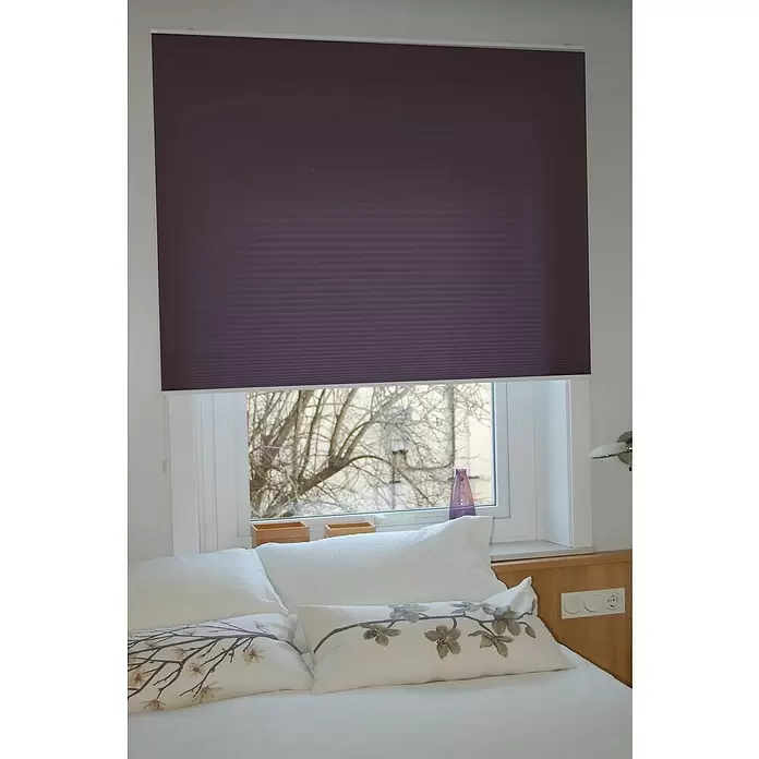 Estores plisados Berenjena - An x Al: 80 x 180 cm, Lila - Foto ambiente