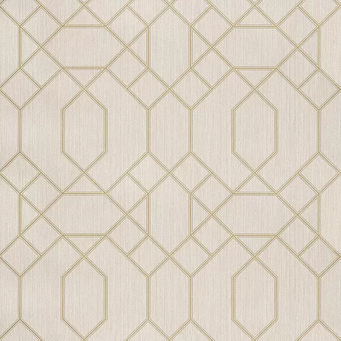 Papel pintado Geométrico - Blanco, 10,5 x 0,53 m - Primer plano