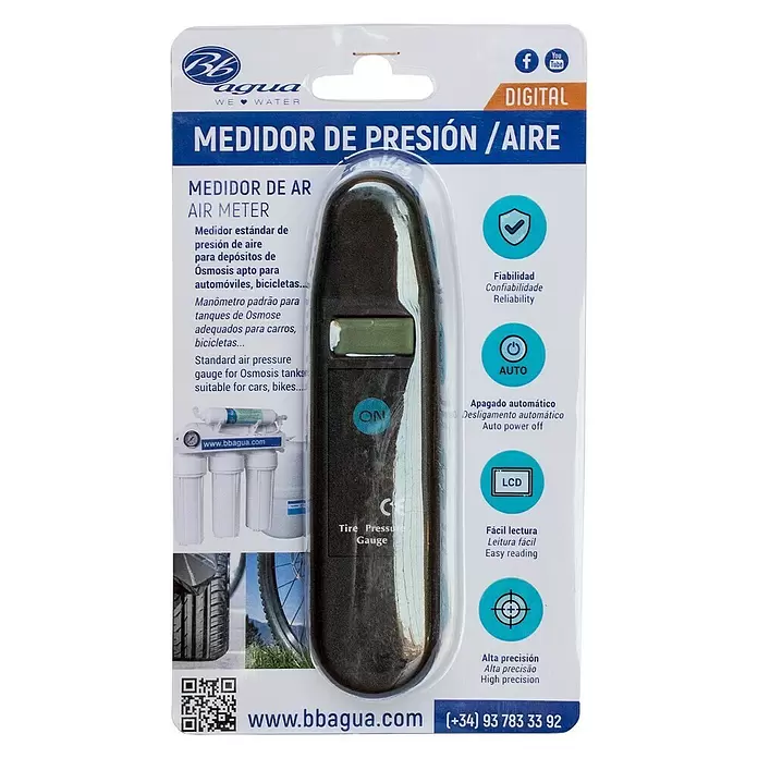 Bb agua Detector de presión de aire - Apto para: Equipos de ósmosis - Vista descendente