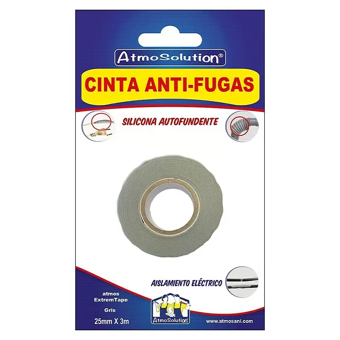 Atmos Cinta de reparación antifugas Extrem - Largo: 3 m, Gris, Apto para: Tuberías de desagüe - Vista frontal