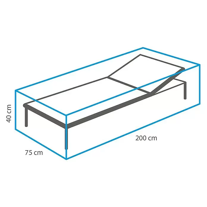 Winza Outdoor Covers Beschermhoes voor ligbedden - 145 x 75 x 40 cm, Polypropyleen, Passend bij: Ligbedden - Blauwdruk