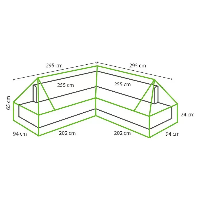 Winza Outdoor Covers Beschermhoes voor loungesets - l x b x h: 255 x 295 x 65 cm, Grijs - Blauwdruk