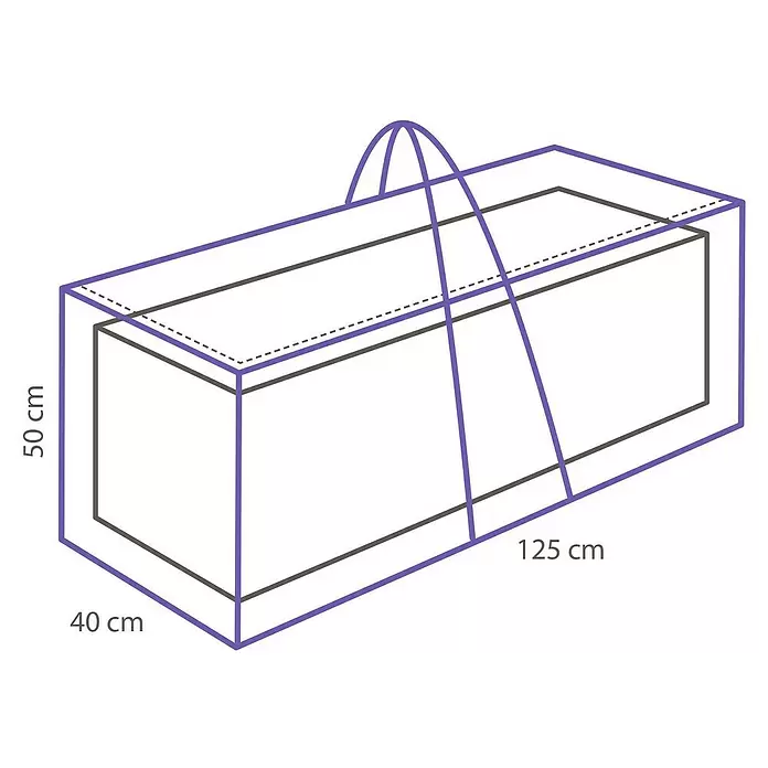 Winza Outdoor Covers Beschermhoes voor kussens - 125 x 40 x 50 cm, Polypropyleen, Passend bij: 4 kussens - Blauwdruk