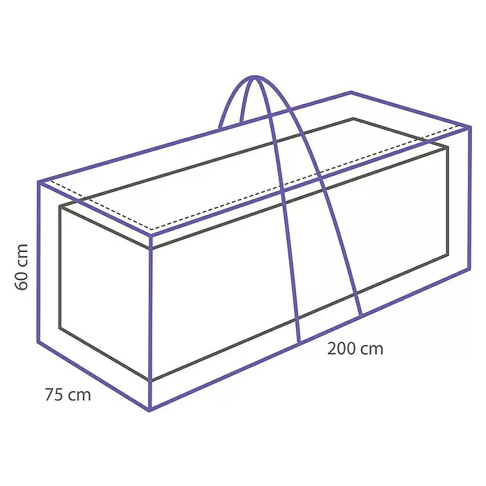 Winza Outdoor Covers Beschermhoes voor kussens - Polypropyleen, 200 x 75 x 60 cm - Blauwdruk