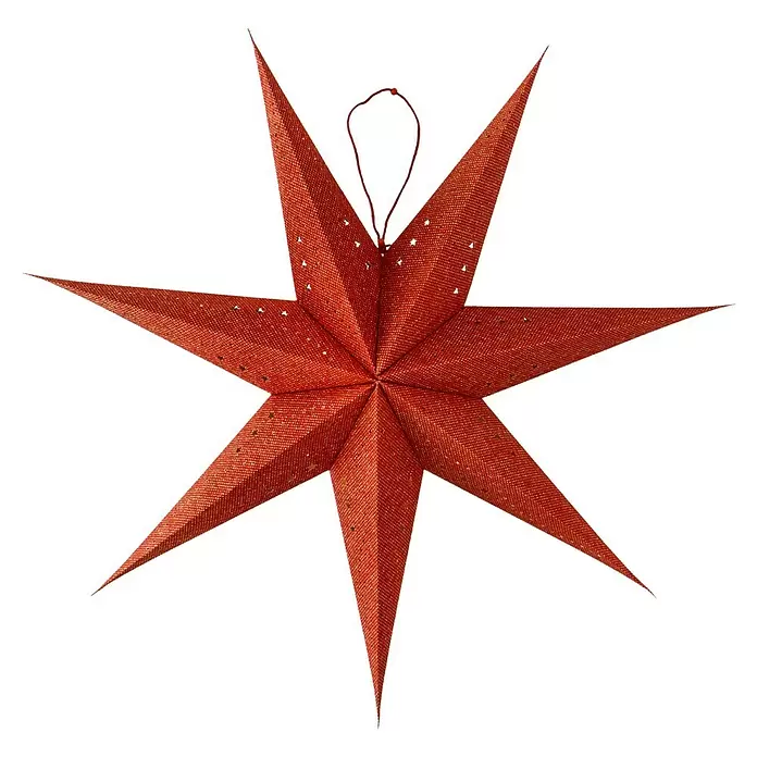 Luz de Navidad LED Estrella - Estrella, Rojo, Oro, Número de LED: 10 ud. - Vista frontal