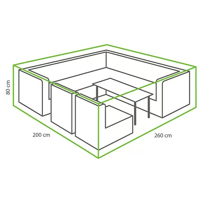 Winza Outdoor Covers Beschermhoes voor loungesets - l x b x h: 260 x 200 x 80 cm, Grijs - Blauwdruk