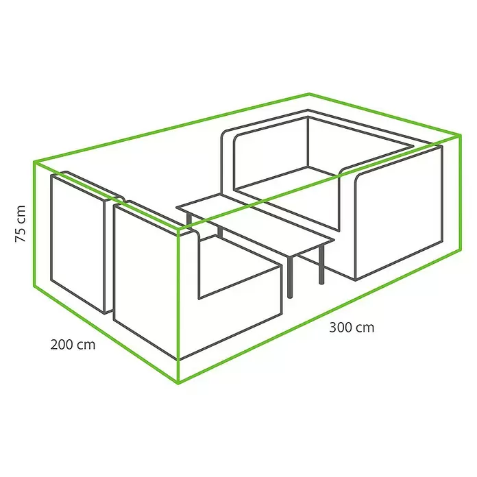Winza Outdoor Covers Beschermhoes voor loungesets - l x b x h: 300 x 200 x 75 cm, Grijs - Blauwdruk