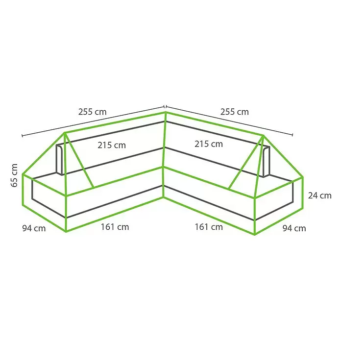 Winza Outdoor Covers Beschermhoes voor loungesets - l x b x h: 255 x 94 x 65 cm, Grijs - Blauwdruk