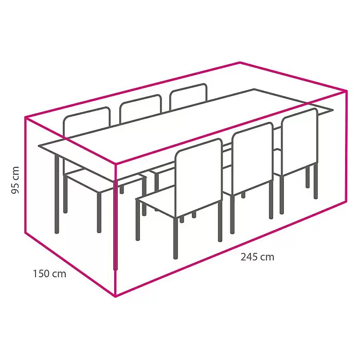 Winza Outdoor Covers Beschermhoes voor zitgroepen voor tuinset - Passend bij: Tuintafel, l x b x h: 245 x 150 x 95 cm - Blauwdruk
