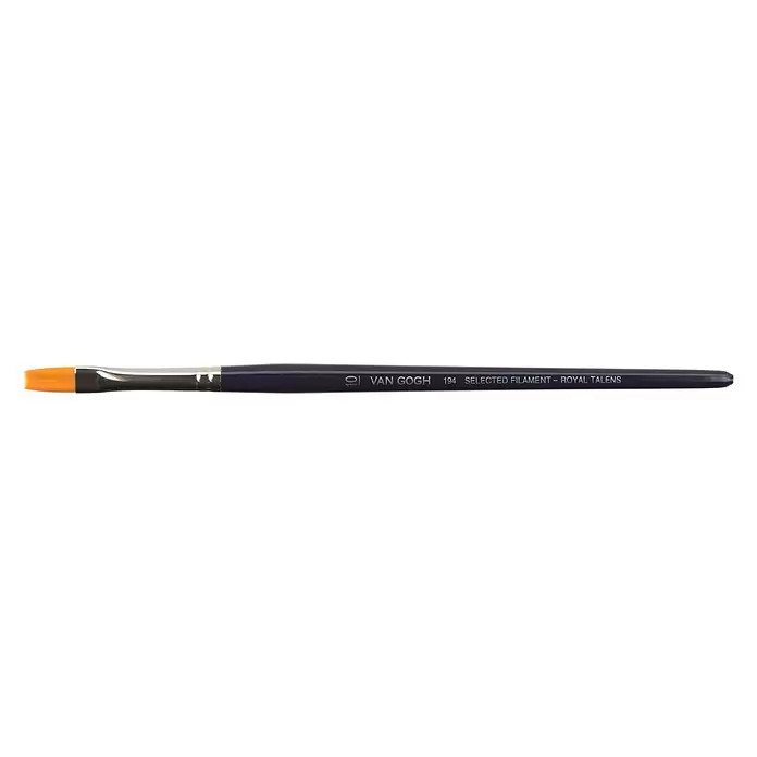 Talens Pincel plano angular  AC Toray 194 - Tamaño pincel: N.18, Fibra sintética, Madera - Vista de perfil izquierdo