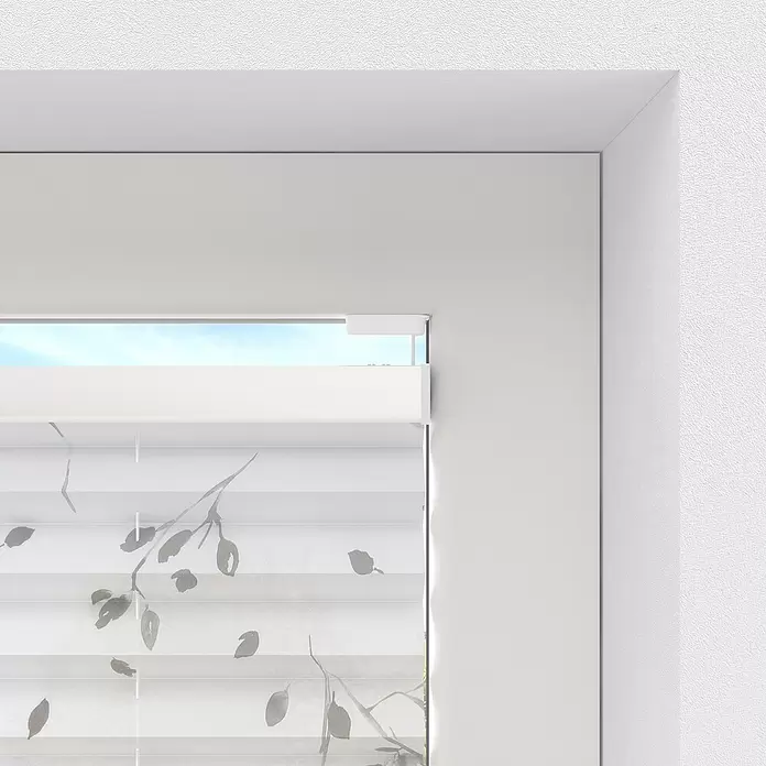Expo Ambiente Plissee - B x H: 40 x 130 cm, Grau/Weiß - Detailaufnahme
