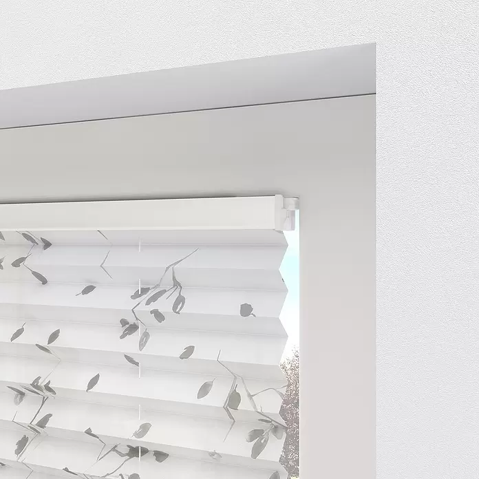 Expo Ambiente Plissee - B x H: 40 x 130 cm, Grau/Weiß - Detailaufnahme