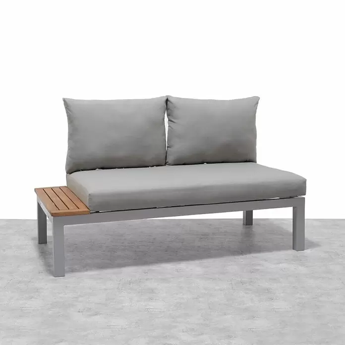 Vrtna sofa Stella - Sive boje, D x Š x V: 138 x 73 x 76,6 cm - Živopisni prikaz