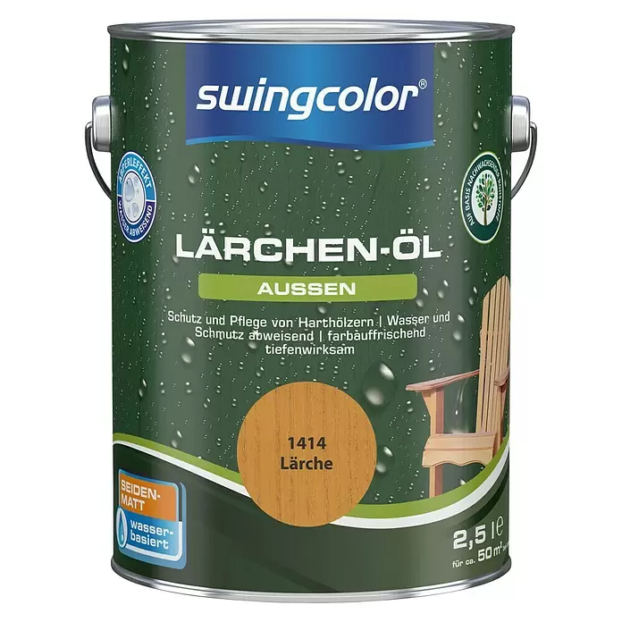swingcolor Lärchen-Öl - Lärche, 2,5 l, Seidenmatt, Wasserbasiert - Vorderansicht
