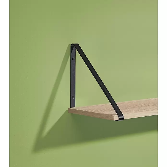 Dolle Escuadra de pared Bermuda - 250 x 25 x 250 mm, Carga soportada: 25 kg, Metal, Negro - Primer plano