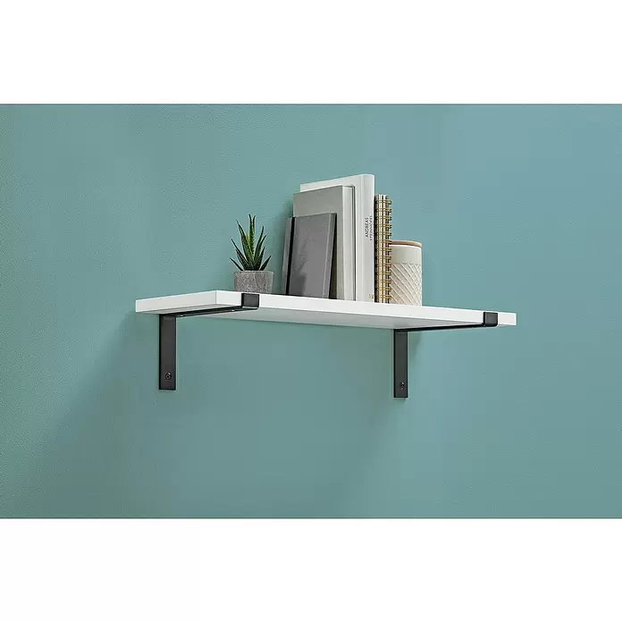 Dolle Zidna polica Lite - D x Š x D: 80 x 30 x 1,9 cm, Bijele boje - Živopisni prikaz