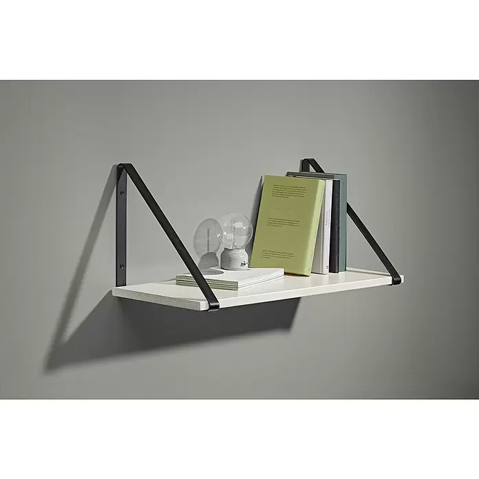 Dolle Escuadra de pared Bermuda - 250 x 25 x 250 mm, Carga soportada: 25 kg, Metal, Negro - Foto ambiente