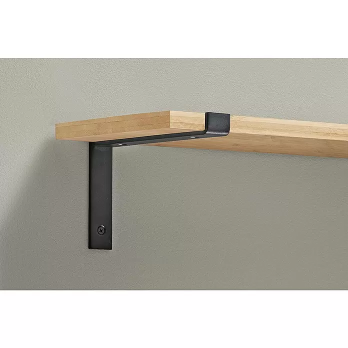 Dolle Soporte de pared para estantes - L x An x Al: 208 x 30 x 130 mm, Carga soportada: 10 kg, Acero, Negro - Primer plano