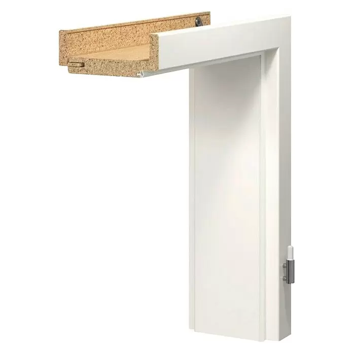 Geta Door Dovratnik Aperto GA24 - Š x V: 750 x 2.000 mm, Širina zida: 12,5 cm, Desno, Bijele boje - Dijagonalni pogled