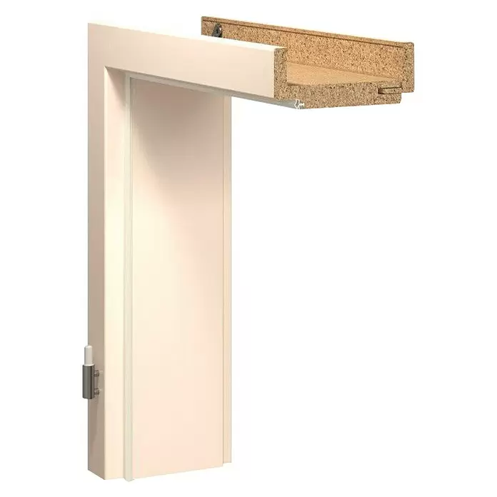 Dovratnik Laminit GL223 - Š x V: 650 x 2.000 mm, Širina zida: 10 cm, Lijevo, Bijele boje - Dijagonalni pogled