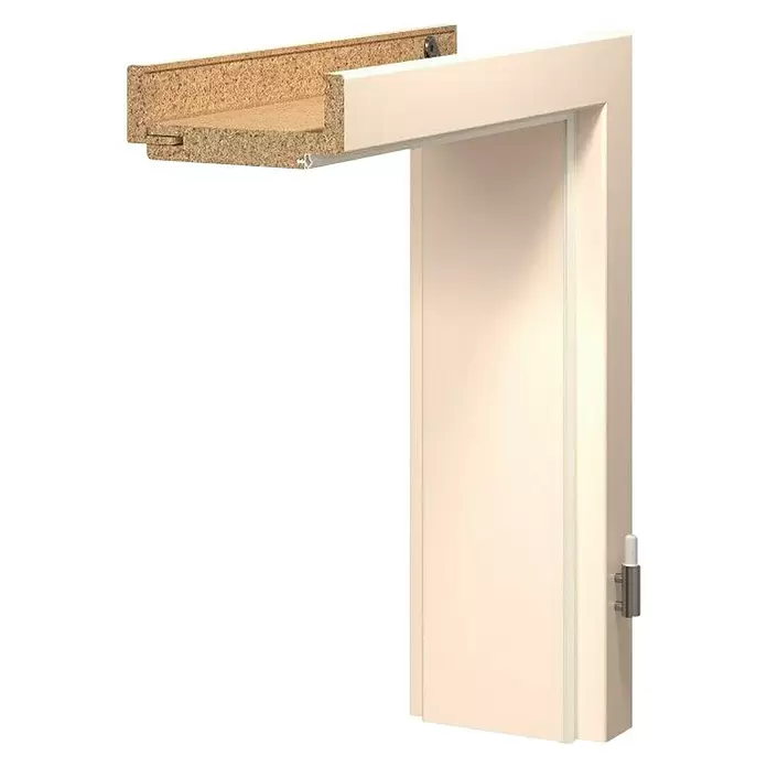 Dovratnik Laminit GL223 - Š x V: 750 x 2.000 mm, Širina zida: 10 cm, Desno, Bijele boje - Dijagonalni pogled