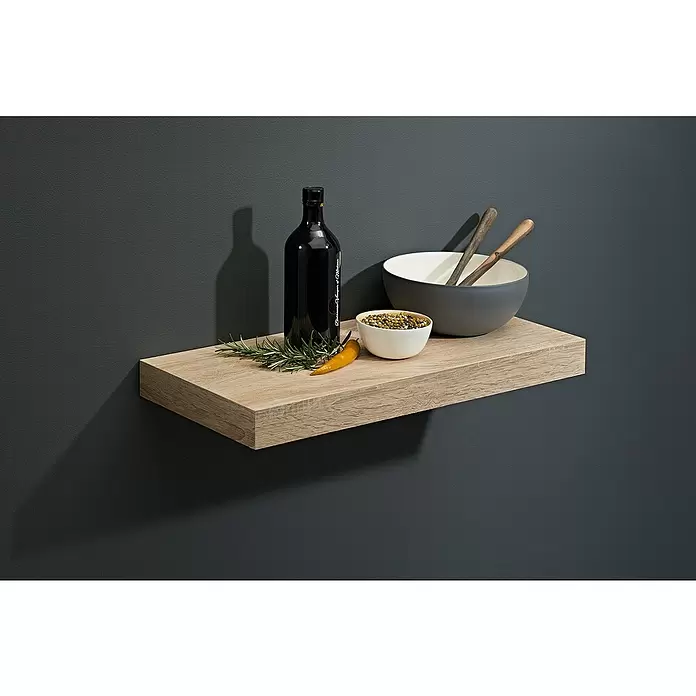 Dolle Zidna polica Big Boy - D x Š x V: 44,5 x 25 x 5 cm, Hrast, Opteretivost: 30 kg - Živopisni prikaz