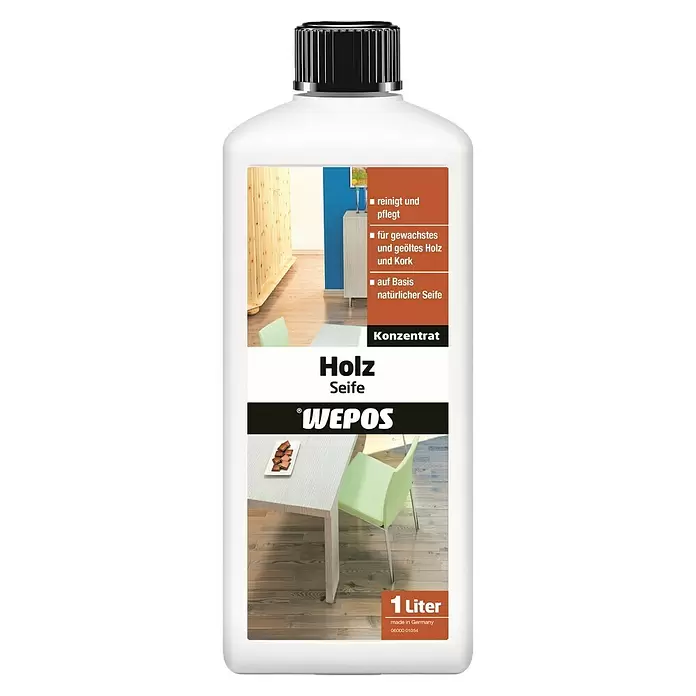Wepos Holzseife - 1 l, Flasche - Vorderansicht