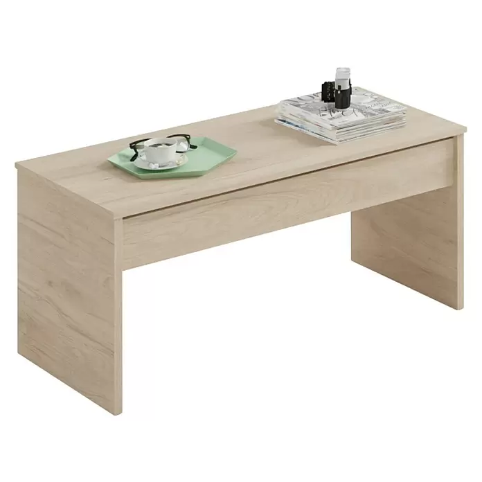 Muebles Pitarch Mesa de centro elevable - L x An x Al: 50 x 100 x 47 cm, Roble cambrian - Vista angular