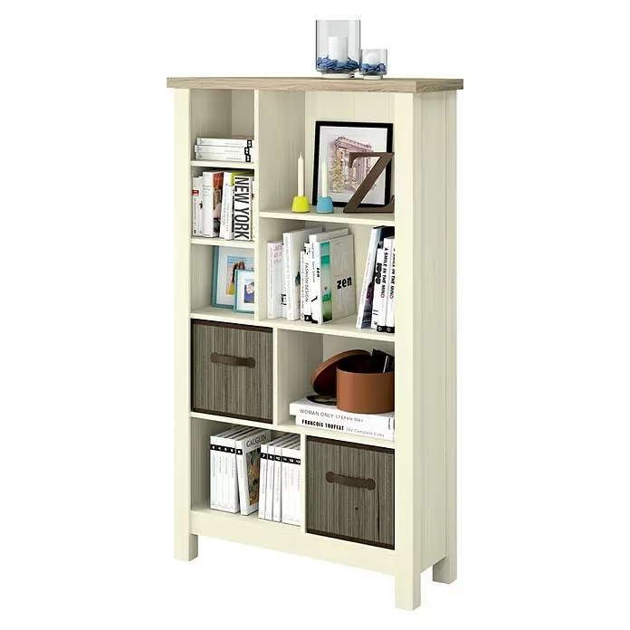 Muebles Pitarch Estantería de madera Artik - An x Al: 90 x 160 cm, Melamina, Pino/Roble cambrian - Vista angular