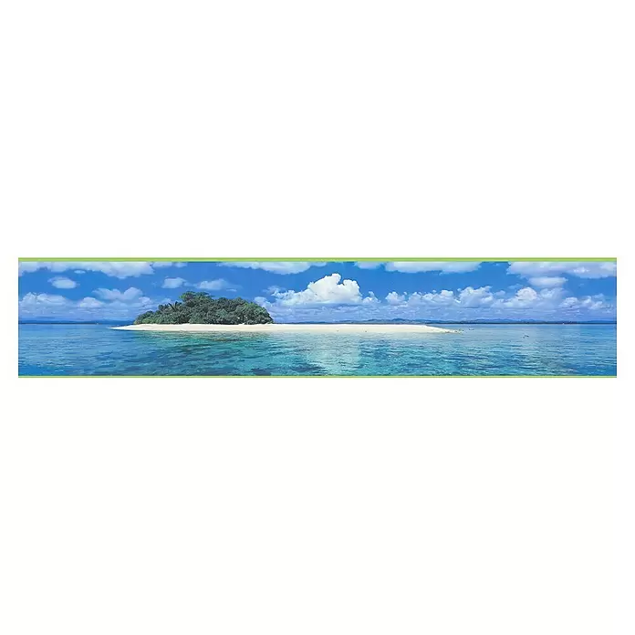 AS Creation Tapetenborte Stick Ups Inselstrand - Blau, L x B: 5 x 0,1 m - Vorderansicht