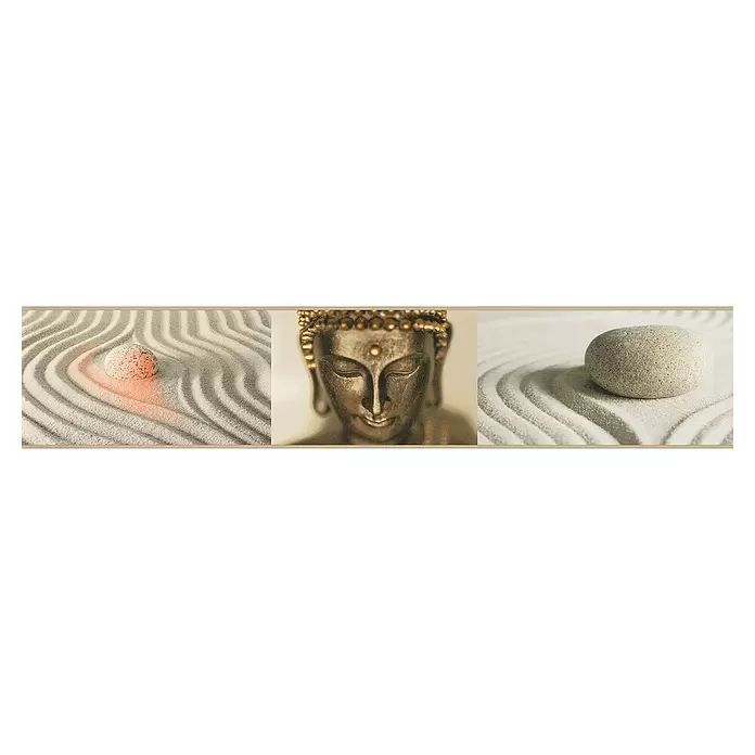 AS Creation Tapetenborte Stick Ups Buddhakopf - Beige/Braun, L x B: 5 x 0,1 m - Vorderansicht