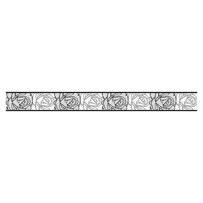 AS Creation Tapetenborte Stick Ups Rose Schwarz/Weiß/Grau - Weiß/Grau/Schwarz, L x B: 5 x 0,05 m - Vorderansicht