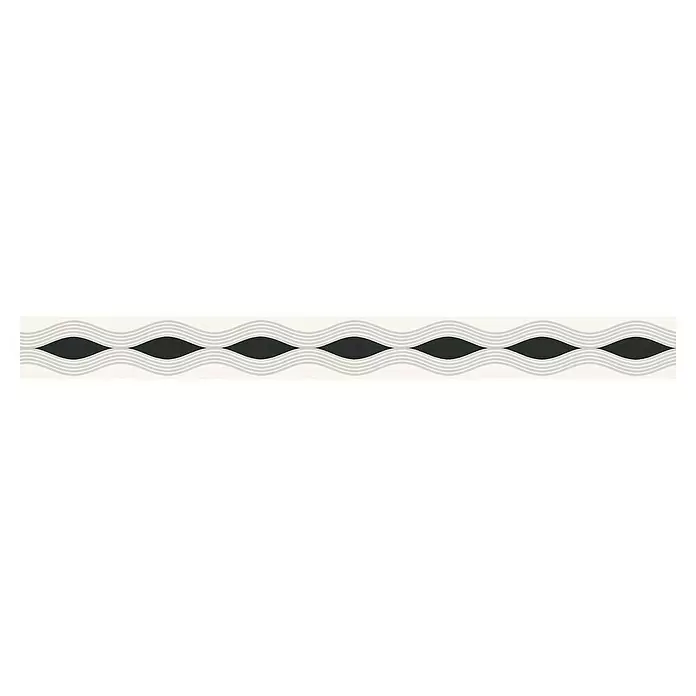 AS Creation Tapetenborte Stick Ups Geschwungene Linien - Schwarz/Weiß, L x B: 5 x 0,05 m - Vorderansicht
