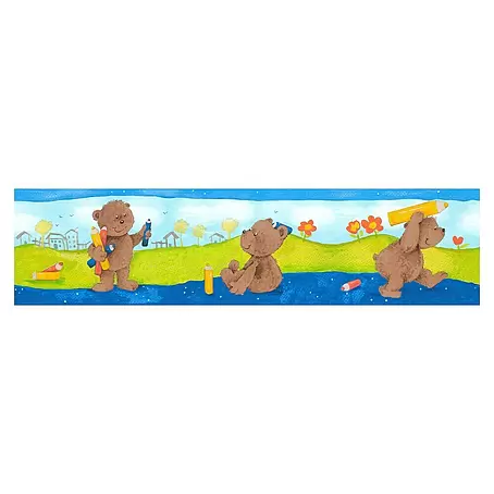 AS Creation  Tapetenborte Stick Ups Teddybär auf Wiese