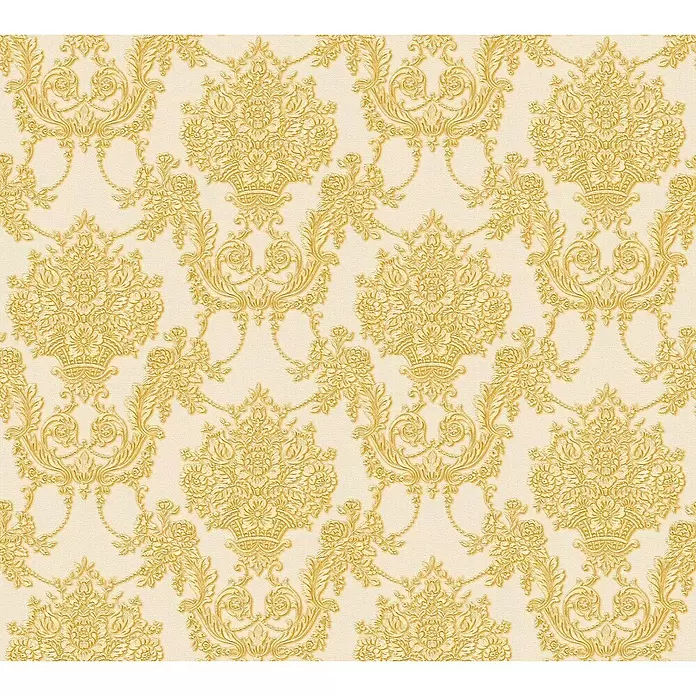 AS Creation Vliestapete Chateau 5 Ornament Gold 1 - Gelb/Gold, Ornament, L x B: 10,05 x 0,53 m - Detailaufnahme