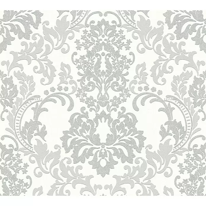 AS Creation Vliestapete Neue Bude 2.0 - Grau/Weiß, L x B: 10,05 x 0,53 m, Ornament - Detailaufnahme