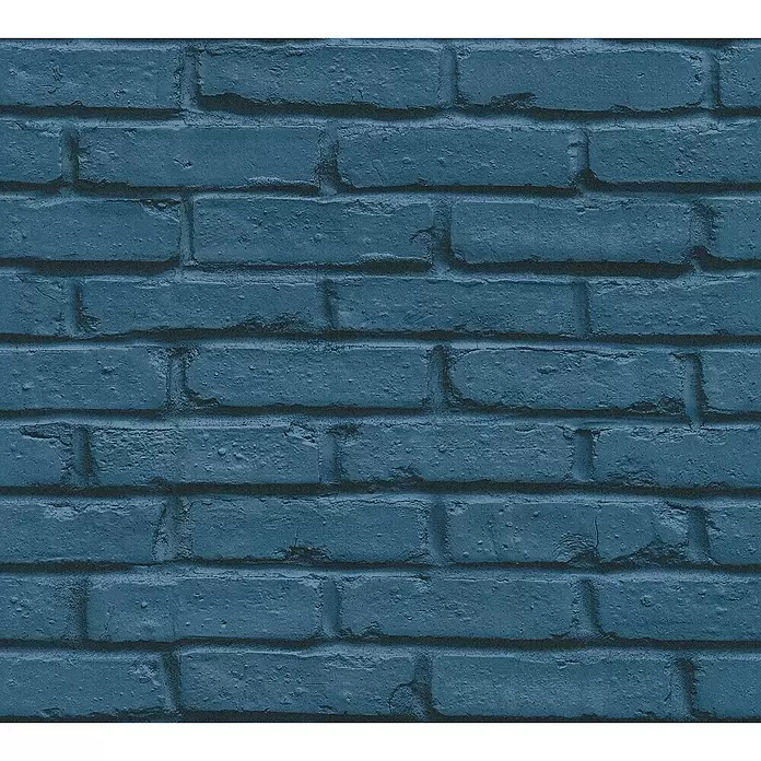 AS Creation Vliestapete Attractive Ziegel - Blau, Steinoptik, L x B: 10,05 x 0,53 m - Detailaufnahme