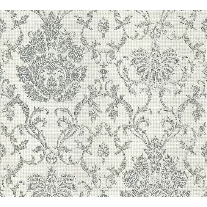 AS Creation Vinyl-Tapete Belle Epoque - Grau/Weiß, Ornament, L x B: 10,05 x 0,53 m - Detailaufnahme