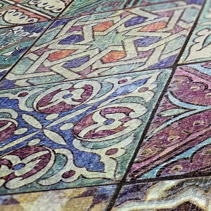 AS Creation Vliestapete Neue Bude 2.0 - Bunt, L x B: 10,05 x 0,53 m, Fliesenoptik - Detailaufnahme