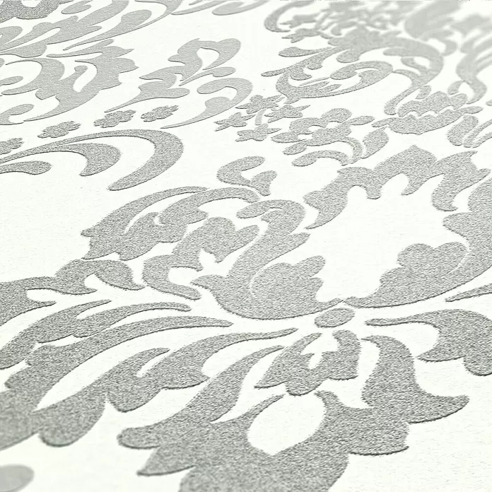 AS Creation Vliestapete Neue Bude 2.0 - Grau/Weiß, L x B: 10,05 x 0,53 m, Ornament - Detailaufnahme