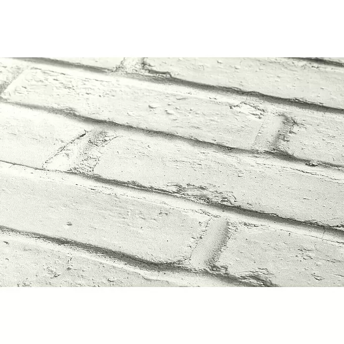 AS Creation Vliestapete Attractive Ziegel - Weiß, Steinoptik, L x B: 10,05 x 0,53 m - Detailaufnahme