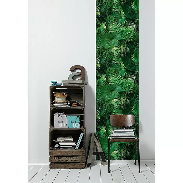 AS Creation Decopanel PopUp - Grün/Schwarz, Floral, L x B: 2,5 x 0,52 m - Stimmungsaufnahme