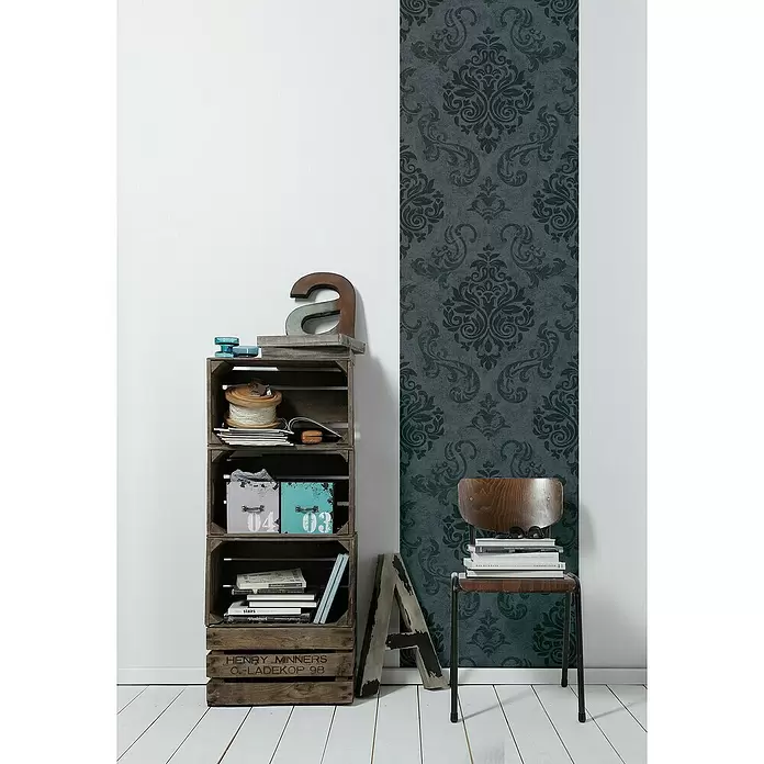 AS Creation Decopanel PopUp - Grau/Schwarz, Ornament, L x B: 2,5 x 0,52 m - Stimmungsaufnahme