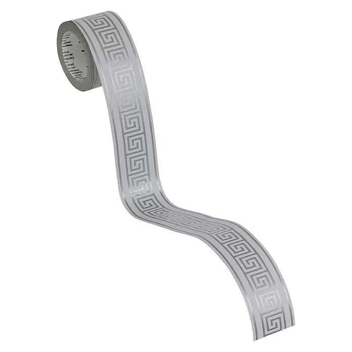 AS Creation Tapetenborte Stick Ups Meander - Grau, L x B: 5 x 0,04 m - Diagonale Ansicht