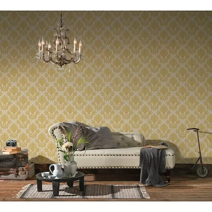 AS Creation Vliestapete Chateau 5 Ornament Gold 1 - Gelb/Gold, Ornament, L x B: 10,05 x 0,53 m - Stimmungsaufnahme